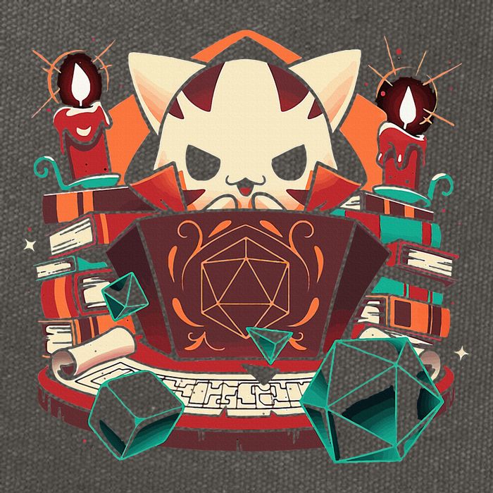 Dungeon And Cats Tabletop Gaming Role Player Cotton Canvas Backpack