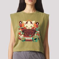 Dungeon And Cats Tabletop Gaming Role Player Garment-Dyed Women's Muscle Tee