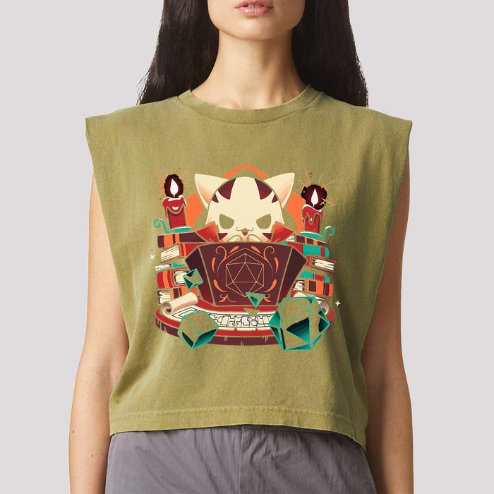 Dungeon And Cats Tabletop Gaming Role Player Garment-Dyed Women's Muscle Tee
