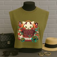 Dungeon And Cats Tabletop Gaming Role Player Garment-Dyed Women's Muscle Tee