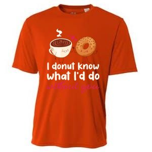 Donut And Coffee Cute Couple Love Pun Funny Valentine's Day Cute Gift Cooling Performance Crew T-Shirt