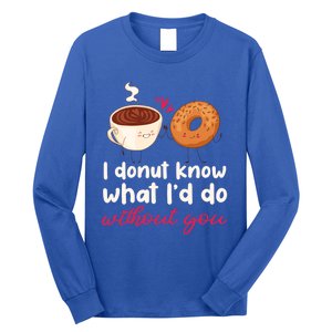 Donut And Coffee Cute Couple Love Pun Funny Valentine's Day Cute Gift Long Sleeve Shirt