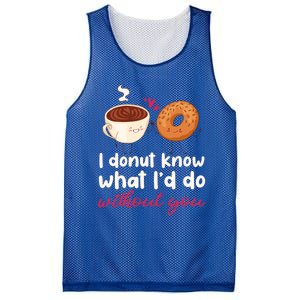 Donut And Coffee Cute Couple Love Pun Funny Valentine's Day Cute Gift Mesh Reversible Basketball Jersey Tank