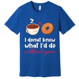 Donut And Coffee Cute Couple Love Pun Funny Valentine's Day Cute Gift Premium T-Shirt