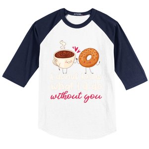 Donut And Coffee Cute Couple Love Pun Funny Valentine's Day Cute Gift Baseball Sleeve Shirt