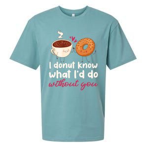 Donut And Coffee Cute Couple Love Pun Funny Valentine's Day Cute Gift Sueded Cloud Jersey T-Shirt