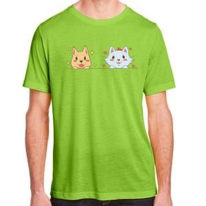 Dog And Cat Cute Animal Lover Adult ChromaSoft Performance T-Shirt