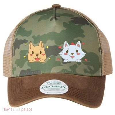 Dog And Cat Cute Animal Lover Legacy Tie Dye Trucker Hat