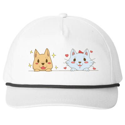 Dog And Cat Cute Animal Lover Snapback Five-Panel Rope Hat