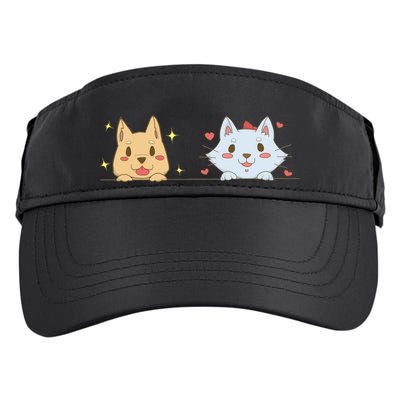 Dog And Cat Cute Animal Lover Adult Drive Performance Visor