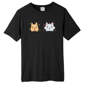 Dog And Cat Cute Animal Lover Tall Fusion ChromaSoft Performance T-Shirt