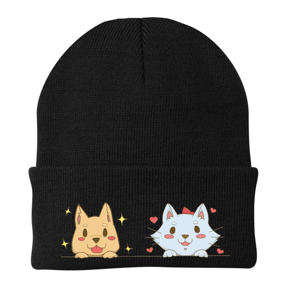 Dog And Cat Cute Animal Lover Beanie