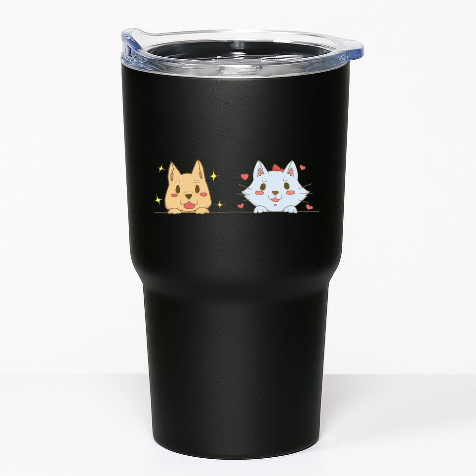 Dog And Cat Cute Animal Lover Tumbler