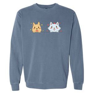 Dog And Cat Cute Animal Lover Garment-Dyed Sweatshirt