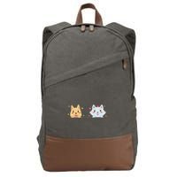 Dog And Cat Cute Animal Lover Cotton Canvas Backpack