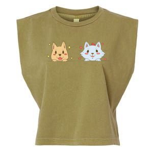 Dog And Cat Cute Animal Lover Garment-Dyed Women's Muscle Tee