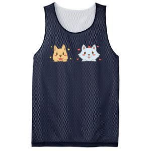 Dog And Cat Cute Animal Lover Mesh Reversible Basketball Jersey Tank