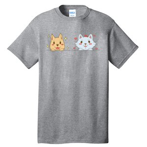 Dog And Cat Cute Animal Lover Tall T-Shirt