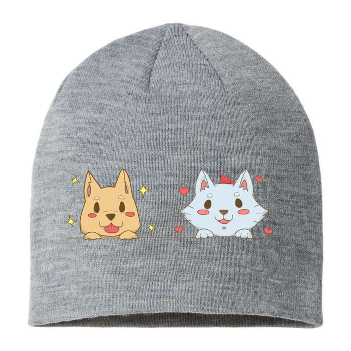 Dog And Cat Cute Animal Lover Sustainable Beanie