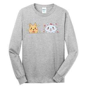 Dog And Cat Cute Animal Lover Tall Long Sleeve T-Shirt