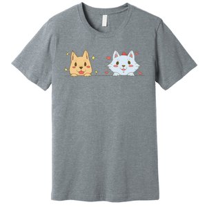 Dog And Cat Cute Animal Lover Premium T-Shirt