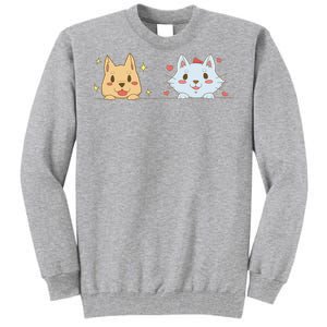 Dog And Cat Cute Animal Lover Tall Sweatshirt