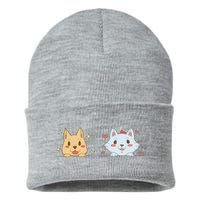 Dog And Cat Cute Animal Lover Sustainable Knit Beanie