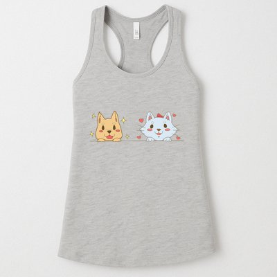 Dog And Cat Cute Animal Lover Womens Tank Top