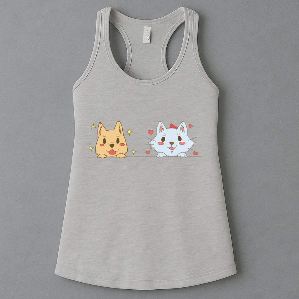 Dog And Cat Cute Animal Lover Womens Tank Top