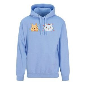 Dog And Cat Cute Animal Lover Unisex Surf Hoodie