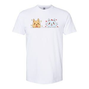 Dog And Cat Cute Animal Lover Softstyle CVC T-Shirt