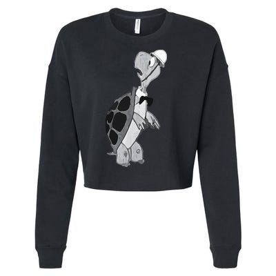 Duck and Cover Vintage Bert the Turtle Cold War Cropped Pullover Crew