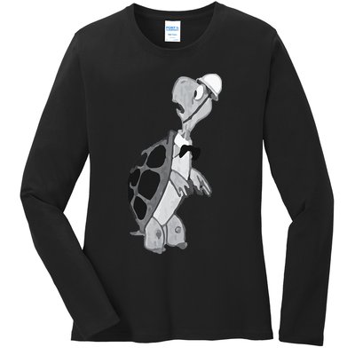 Duck and Cover Vintage Bert the Turtle Cold War Ladies Long Sleeve Shirt