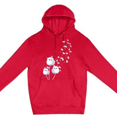 Dandelion And Cute Owls | Owl Lover Premium Pullover Hoodie