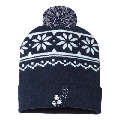 Dandelion And Cute Owls | Owl Lover USA-Made Snowflake Beanie