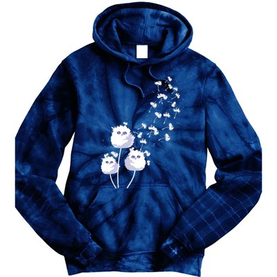 Dandelion And Cute Owls | Owl Lover Tie Dye Hoodie