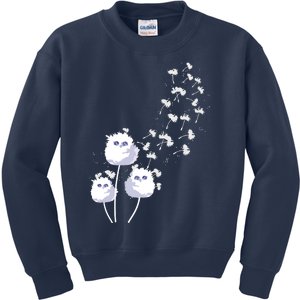 Dandelion And Cute Owls | Owl Lover Kids Sweatshirt