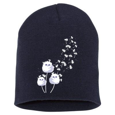 Dandelion And Cute Owls | Owl Lover Short Acrylic Beanie