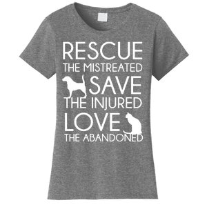 Dog And Cat Lovers Rescue Save Love Animal Rescue Women's T-Shirt