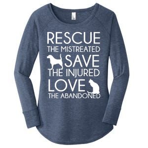 Dog And Cat Lovers Rescue Save Love Animal Rescue Women's Perfect Tri Tunic Long Sleeve Shirt