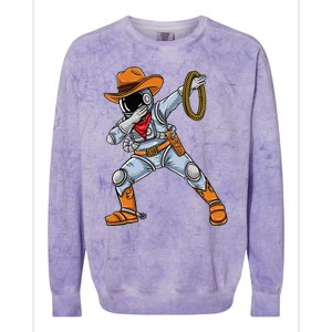 Dabbing Astronaut Cowboy Space Halloween Colorblast Crewneck Sweatshirt