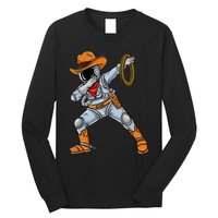 Dabbing Astronaut Cowboy Space Halloween Long Sleeve Shirt