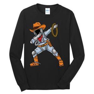 Dabbing Astronaut Cowboy Space Halloween Tall Long Sleeve T-Shirt