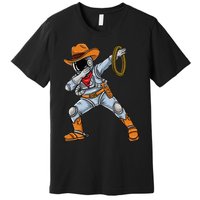 Dabbing Astronaut Cowboy Space Halloween Premium T-Shirt