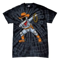 Dabbing Astronaut Cowboy Space Halloween Tie-Dye T-Shirt