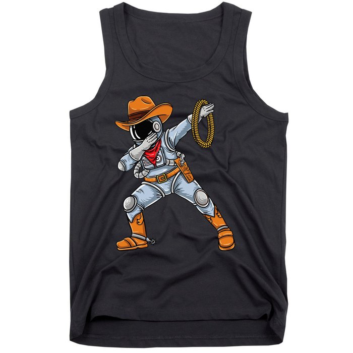 Dabbing Astronaut Cowboy Space Halloween Tank Top