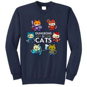 Dungeons And Cats RPG D20 Dice Nerdy Fantasy Gamer Cat Gift Sweatshirt