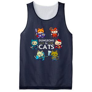 Dungeons And Cats RPG D20 Dice Nerdy Fantasy Gamer Cat Gift Mesh Reversible Basketball Jersey Tank