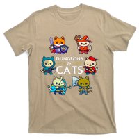 Dungeons And Cats RPG D20 Dice Nerdy Fantasy Gamer Cat Gift T-Shirt