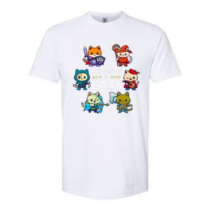 Dungeons And Cats RPG D20 Dice Nerdy Fantasy Gamer Cat Gift Softstyle CVC T-Shirt